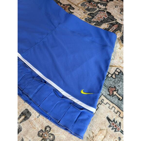 Vintage y2k Nike Mini Skirt Dri Fit Tennis Skort Blue Ruffle Size Small Medium - Picture 2 of 9
